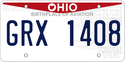 OH license plate GRX1408