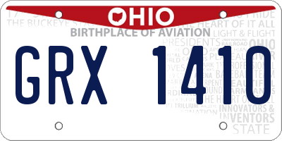 OH license plate GRX1410