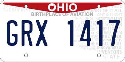 OH license plate GRX1417