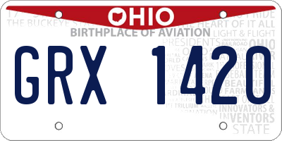 OH license plate GRX1420