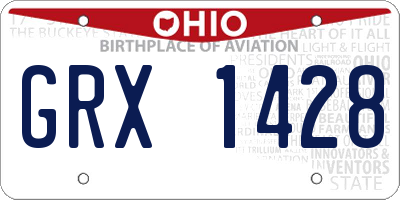 OH license plate GRX1428