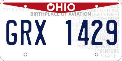 OH license plate GRX1429