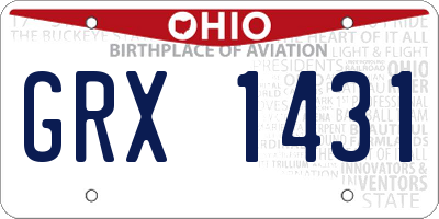 OH license plate GRX1431