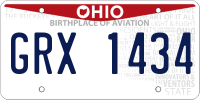 OH license plate GRX1434