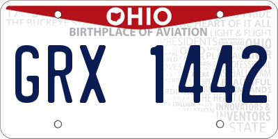 OH license plate GRX1442