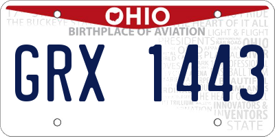 OH license plate GRX1443