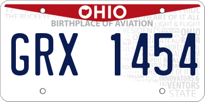 OH license plate GRX1454