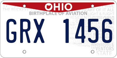 OH license plate GRX1456