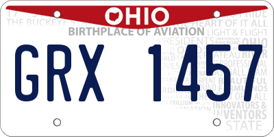 OH license plate GRX1457
