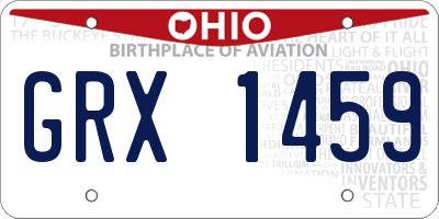 OH license plate GRX1459