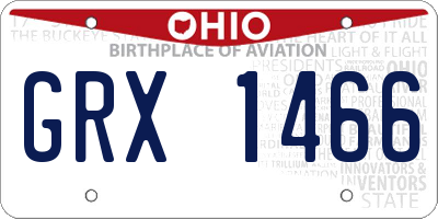 OH license plate GRX1466