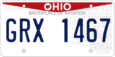 OH license plate GRX1467