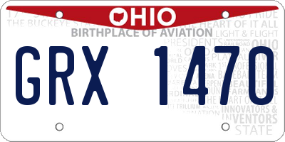 OH license plate GRX1470