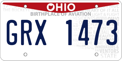 OH license plate GRX1473
