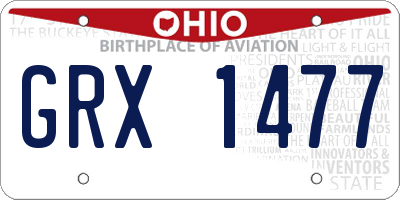 OH license plate GRX1477