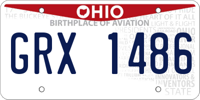 OH license plate GRX1486