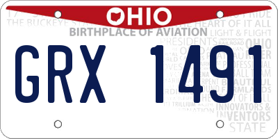 OH license plate GRX1491