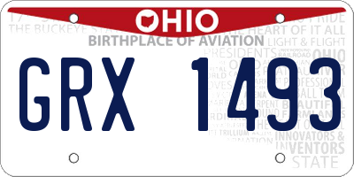 OH license plate GRX1493