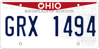 OH license plate GRX1494