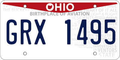 OH license plate GRX1495