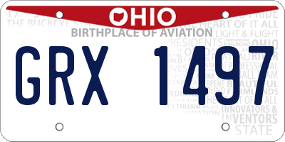OH license plate GRX1497