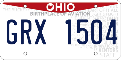 OH license plate GRX1504
