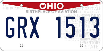 OH license plate GRX1513