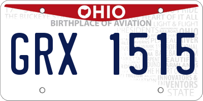 OH license plate GRX1515