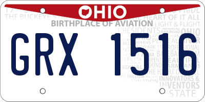 OH license plate GRX1516