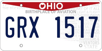OH license plate GRX1517