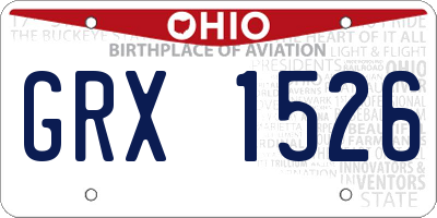 OH license plate GRX1526