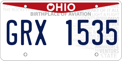 OH license plate GRX1535