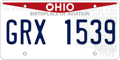 OH license plate GRX1539