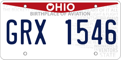 OH license plate GRX1546