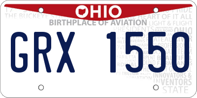 OH license plate GRX1550