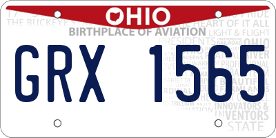 OH license plate GRX1565