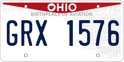 OH license plate GRX1576