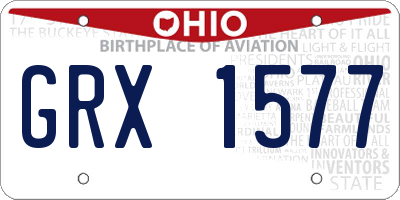 OH license plate GRX1577