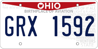 OH license plate GRX1592