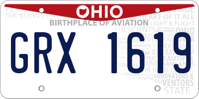 OH license plate GRX1619