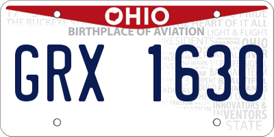 OH license plate GRX1630