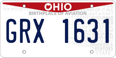 OH license plate GRX1631