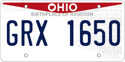 OH license plate GRX1650