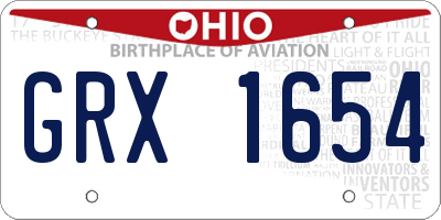 OH license plate GRX1654