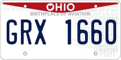 OH license plate GRX1660