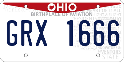 OH license plate GRX1666