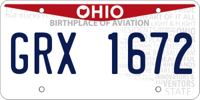 OH license plate GRX1672