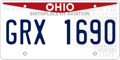 OH license plate GRX1690