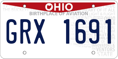 OH license plate GRX1691