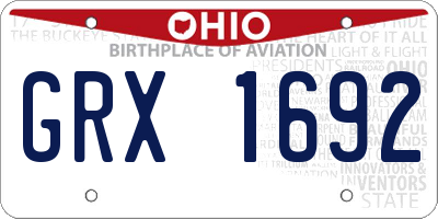 OH license plate GRX1692